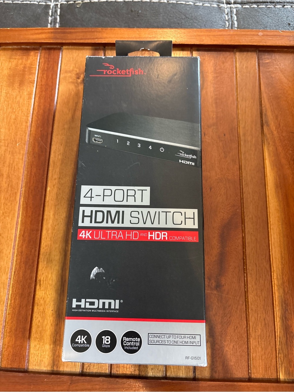 Rocketfish RF-G1501 4 Port 4K HDMI Switch Box Kit Remote Control New Open Box